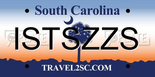 ISTSZZS South Carolina License Plate