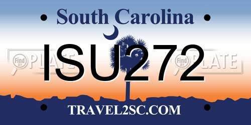ISU272 South Carolina License Plate