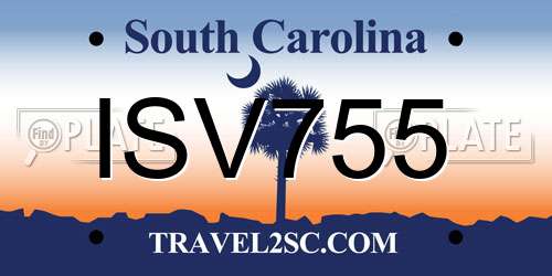 ISV755 South Carolina License Plate