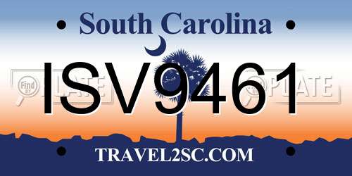 ISV9461 South Carolina License Plate