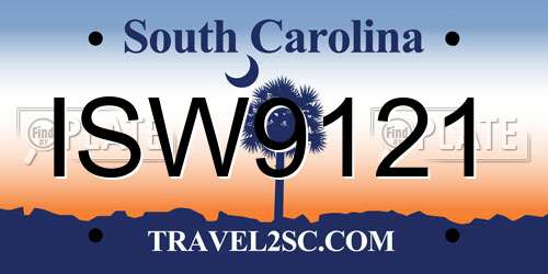 ISW9121 South Carolina License Plate