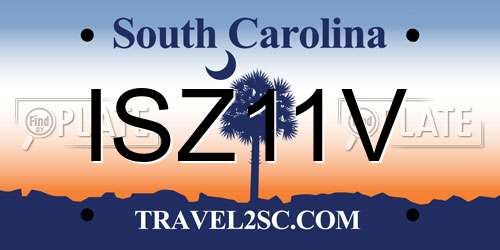 ISZ11V South Carolina License Plate