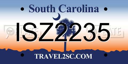 ISZ2235 South Carolina License Plate