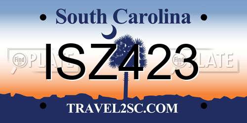 ISZ423 South Carolina License Plate