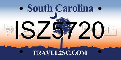ISZ5720 South Carolina License Plate