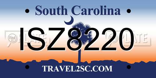 ISZ8220 South Carolina License Plate