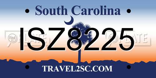 ISZ8225 South Carolina License Plate