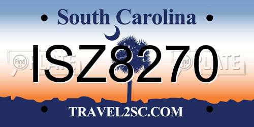 ISZ8270 South Carolina License Plate