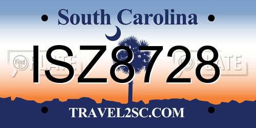 ISZ8728 South Carolina License Plate