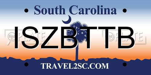 ISZBTTB South Carolina License Plate