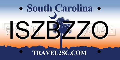 ISZBZZO South Carolina License Plate