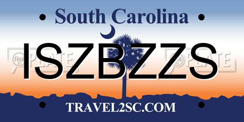 ISZBZZS South Carolina License Plate