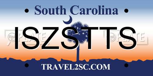 ISZSTTS South Carolina License Plate