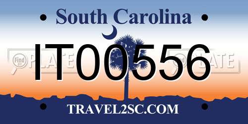 IT00556 South Carolina License Plate