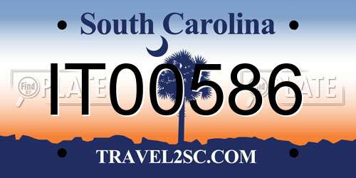IT00586 South Carolina License Plate