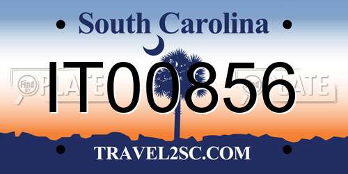 IT00856 South Carolina License Plate