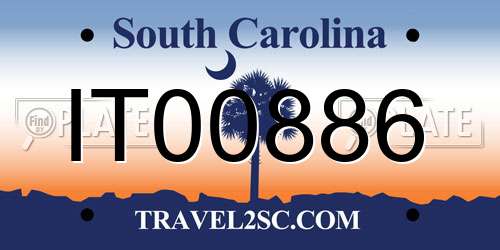 IT00886 South Carolina License Plate