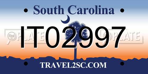 IT02997 South Carolina License Plate