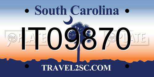 IT09870 South Carolina License Plate