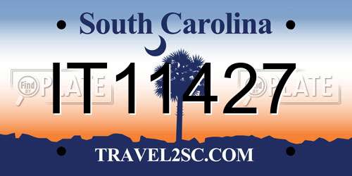 IT11427 South Carolina License Plate