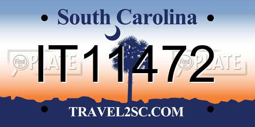 IT11472 South Carolina License Plate