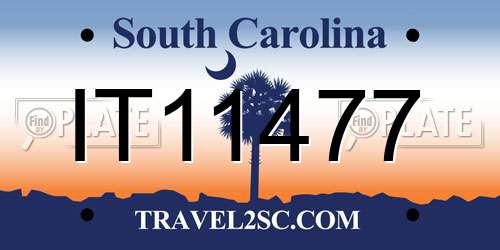 IT11477 South Carolina License Plate