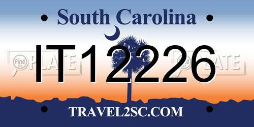 IT12226 South Carolina License Plate
