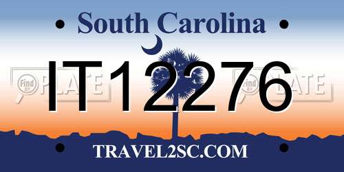 IT12276 South Carolina License Plate