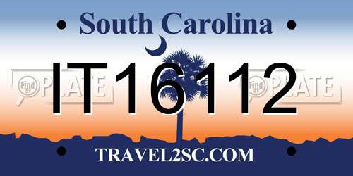 IT16112 South Carolina License Plate