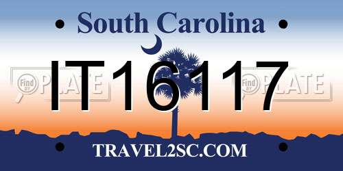 IT16117 South Carolina License Plate