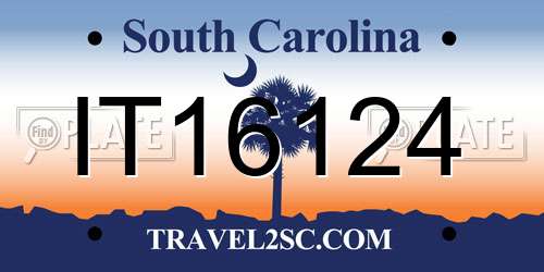 IT16124 South Carolina License Plate