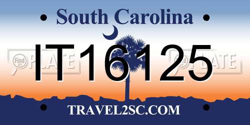 IT16125 South Carolina License Plate