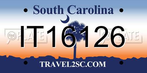 IT16126 South Carolina License Plate