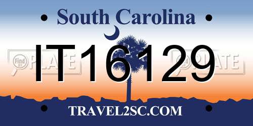 IT16129 South Carolina License Plate