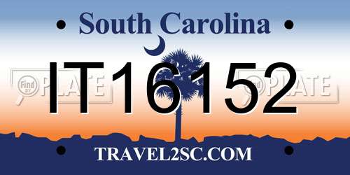 IT16152 South Carolina License Plate
