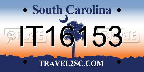 IT16153 South Carolina License Plate