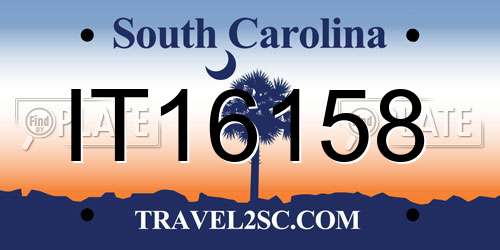 IT16158 South Carolina License Plate