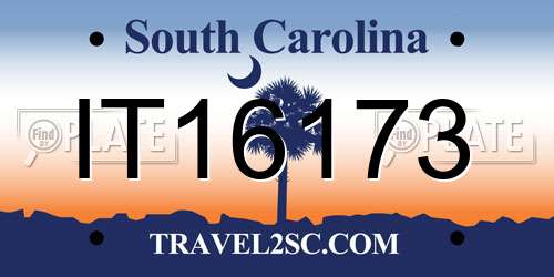 IT16173 South Carolina License Plate
