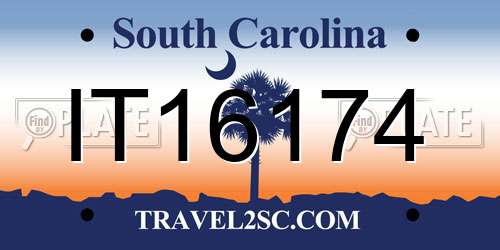 IT16174 South Carolina License Plate
