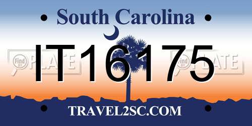 IT16175 South Carolina License Plate