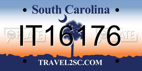 IT16176 South Carolina License Plate