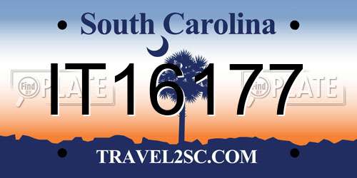 IT16177 South Carolina License Plate