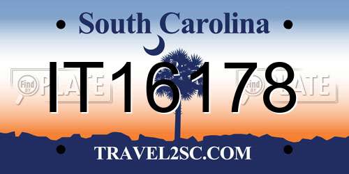 IT16178 South Carolina License Plate