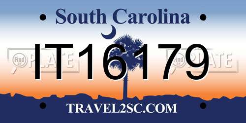 IT16179 South Carolina License Plate
