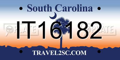 IT16182 South Carolina License Plate