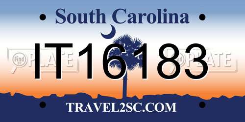 IT16183 South Carolina License Plate