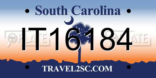 IT16184 South Carolina License Plate