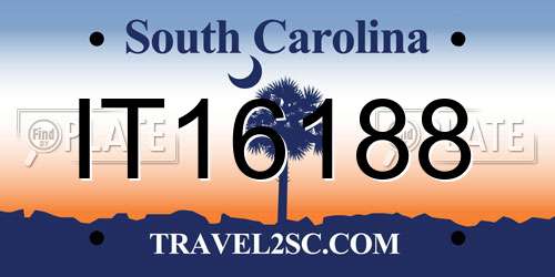 IT16188 South Carolina License Plate