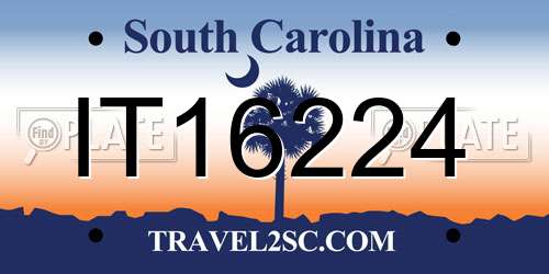 IT16224 South Carolina License Plate