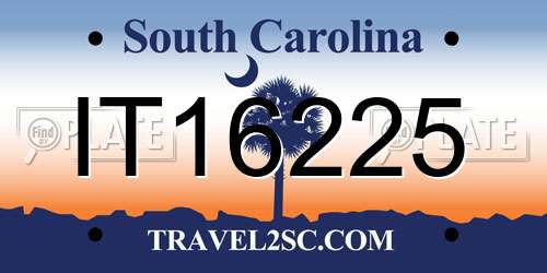 IT16225 South Carolina License Plate